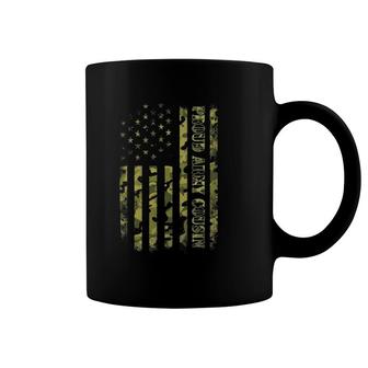 Proud Army Cousin American Flag Camouflage Military Coffee Mug | Mazezy