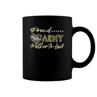 Proud Army Mother-In-Law Us Flag Dog Tag Military Mom Family Coffee Mug | Mazezy