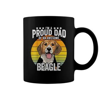 Proud Dad Beagle Dog Pet Love Retro Vintage Sunset Coffee Mug | Mazezy