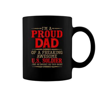 Proud Dad Freaking Awesome Soldier, Father's Day Quotes Gift Coffee Mug | Mazezy