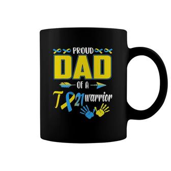 Proud Dad Of A T21 Warrior Down Syndrome Awareness Family Coffee Mug | Mazezy CA