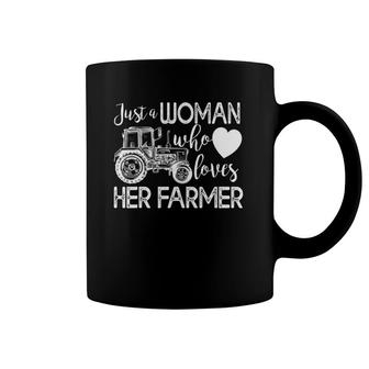 Proud Farmer's Wife Just A Woman Who Loves Her Farmer Coffee Mug | Mazezy