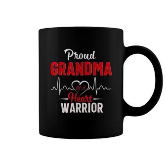 Proud Grandma Of A Heart Warrior Chd Awareness Gift Coffee Mug - Thegiftio UK