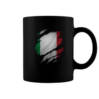 Proud Italian Fashion S Italia Torn Ripped Italy Flag Coffee Mug | Mazezy