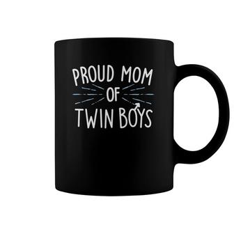 Proud Mom Of Twin Boys Mothers Day Gift Cute Mommy Coffee Mug | Mazezy