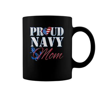 Proud Navy Mom Usa Heart American Flag Mothers Day Coffee Mug | Mazezy DE