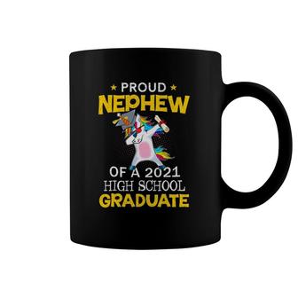Proud Nephew Of A 2021 High School Graduate Unicorn Dab Gift Coffee Mug | Mazezy