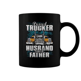 Proud Trucker Husband And Father Coffee Mug | Mazezy