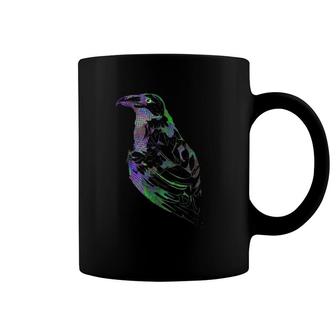 Psychedelic Trippy Crow Raven Coffee Mug | Mazezy
