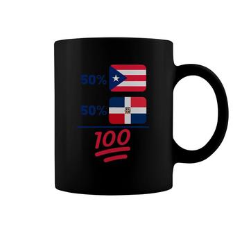 Puerto Rican Plus Dominican Heritage Nationality Flag Coffee Mug | Mazezy