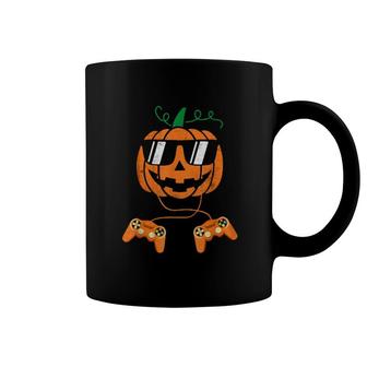 Pumpkin Gaming Controller Halloween For Boys Kids Coffee Mug | Mazezy