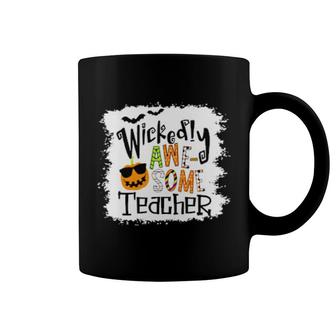 Pumpkin Wickedly Awesome Teacher Halloween Coffee Mug | Mazezy