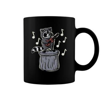 Raccoon Plays Guitar On Trash Bin Hobby Music Guitar Coffee Mug | Mazezy