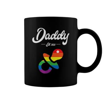 Rainbow Flag Colored Daddy Est 2021 Lgbtq Design Coffee Mug | Mazezy