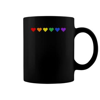 Rainbow Hearts Subtle Pride Month Lgbt Gay Rights Equality Coffee Mug | Mazezy