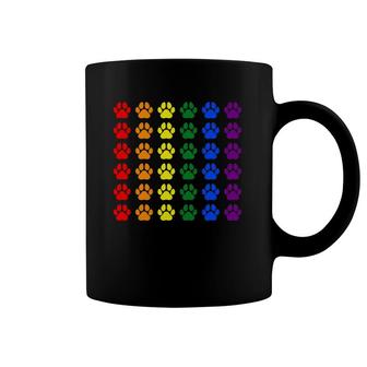 Rainbow Paw Print Dog Paw Lgbt Pride Lgbt Supporter Costume Coffee Mug | Mazezy