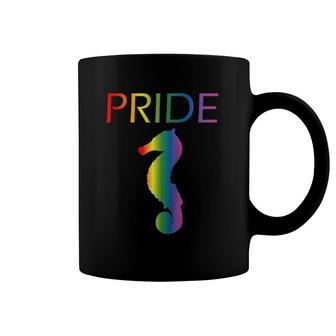 Rainbow Seahorse Pride Gay Pride Lgbtq Gay Seahorse Raglan Baseball Tee Coffee Mug | Mazezy