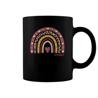 Rainbow Teacher Teacherlife Love Inspire Leopard Teaching Coffee Mug | Mazezy