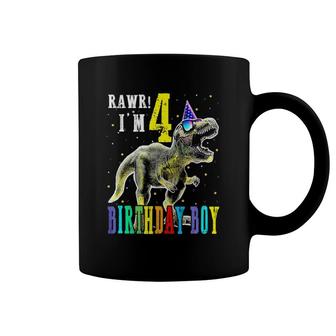 Rawr I'm 4Th Birthday Boy Dinosaur Party For 4 Year Old Boy Coffee Mug | Mazezy
