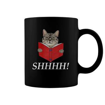 Reading Book Cat Silence Read Premium Coffee Mug | Mazezy