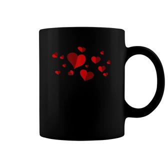Red Hearts Valentine's Day Love Gift Girls Teens Vintage Coffee Mug | Mazezy