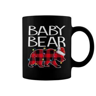 Red Plaid Baby Bear Xmas Light Matching Family Pajamas Bear Coffee Mug | Mazezy