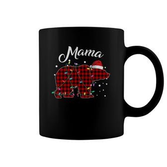 Red Plaid Mama Bear Matching Buffalo Pajama Coffee Mug | Mazezy