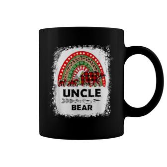 Red Plaid Uncle Bear Christmas Rainbow Pajama Matching Coffee Mug | Mazezy