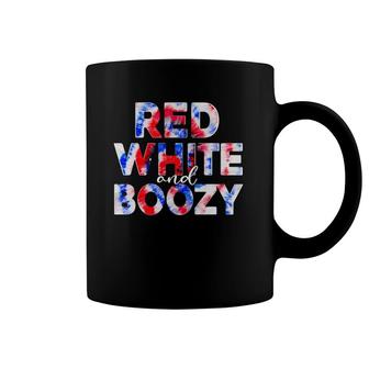 Red White And Boozy Tie Dye American Flag Patriotic July 4Th Coffee Mug | Mazezy