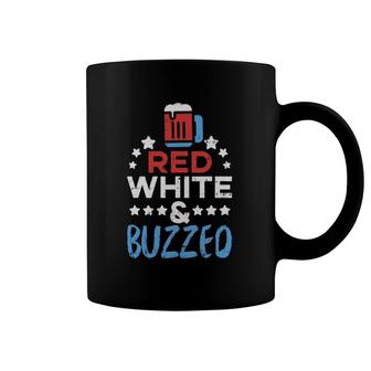 Red White And Buzzed Funny Usa 4Th Of July Drinking Team Coffee Mug | Mazezy