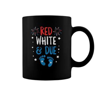 Red White And Due Baby Reveal Pregnancy Announcement Coffee Mug | Mazezy