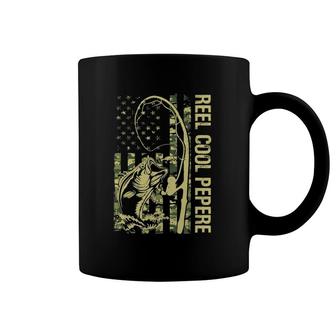 Reel Cool Pepere Camouflage American Flag Father's Day Coffee Mug | Mazezy