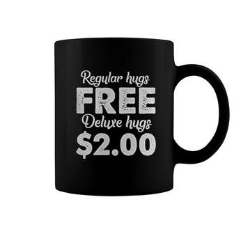 Regular Hugs Free Deluxe Hugs Coffee Mug | Mazezy CA
