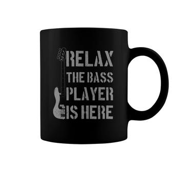 Relax The Bass Player Is Here - Funny Guitar Bassist Gift Coffee Mug | Mazezy