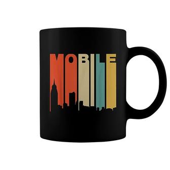 Retro 1970s Style Mobile Alabama Skyline Coffee Mug | Mazezy