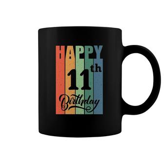 Retro Birthday Gift For 11 Years Old Happy 11Th Birthday Coffee Mug | Mazezy
