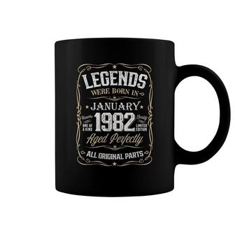 Retro Birthday Legends Were Bonrn In 1982 January Coffee Mug - Seseable