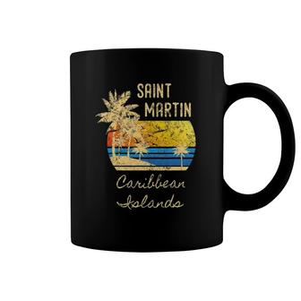 Retro Cool St Martin Caribbean Islands Distressed Sunset Coffee Mug | Mazezy
