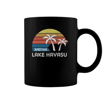 Retro Lake Havasu Souvenir With Palm Trees Coffee Mug | Mazezy