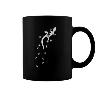 Retro Lizard Drawing With Tracks Leopard-Gecko Coffee Mug | Mazezy