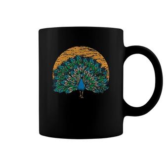 Retro Peacock Lover Gift Coffee Mug | Mazezy