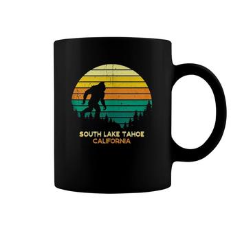 Retro South Lake Tahoe California Bigfoot Souvenir Coffee Mug | Mazezy