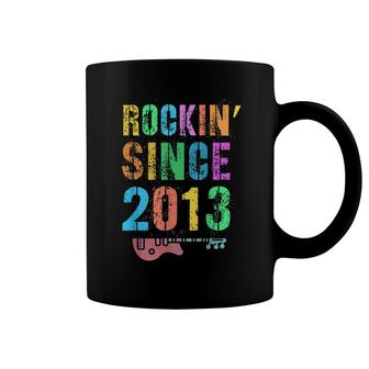 Rockin Since 2013 Vintage Rockstar 9Th Birthday Boy Girl Coffee Mug - Seseable