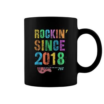 Rockin Since 2018 Vintage Rockstar 4Th Birthday Boy Girl Coffee Mug - Seseable