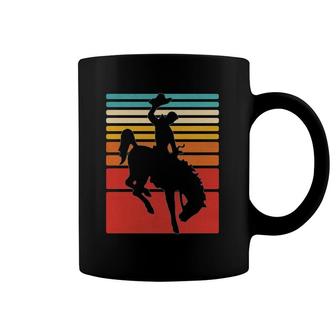 Rodeo Bucking Bronco Horse Retro Style Coffee Mug | Mazezy