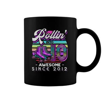 Rollin' Into 10 Awesome 2012 Roller Skating 10Th Birthday Coffee Mug | Mazezy
