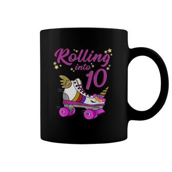 Rolling Into 10Th Birthday Unicorn Roller Skate Party Coffee Mug | Mazezy