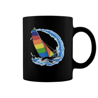 Sailing Gift Print Retro Sailor And Ocean Sailboat Coffee Mug | Mazezy