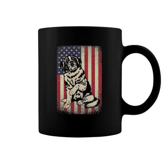 Saint Bernard American Vintage Flag Patriotic Dog Gift Coffee Mug | Mazezy