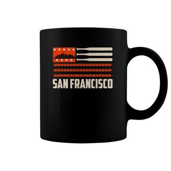 San Francisco Baseball Flag Patriotic Vintage Coffee Mug | Mazezy